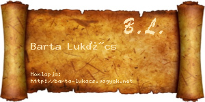 Barta Lukács névjegykártya